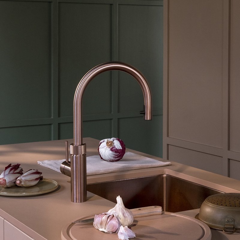 Quooker Flex Round boiling water tap in rose copper